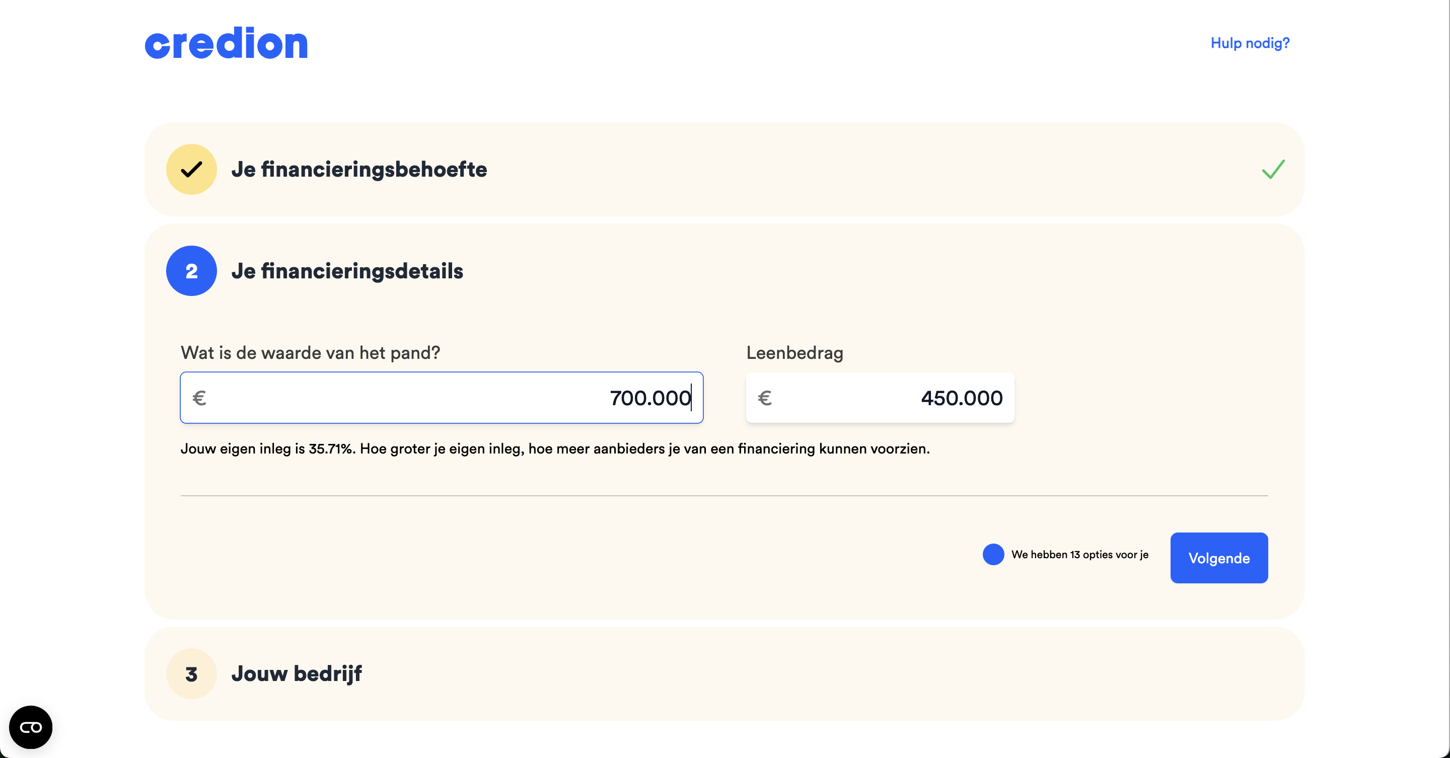 Geef aan wat de marktwaarde van het pand is - online zakelijke hypotheek berekenen